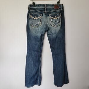 BKE Sabrina Boot Cut Low Rise Dark Jeans Women 27 x 33 1/2 Western Cowgirl Biker